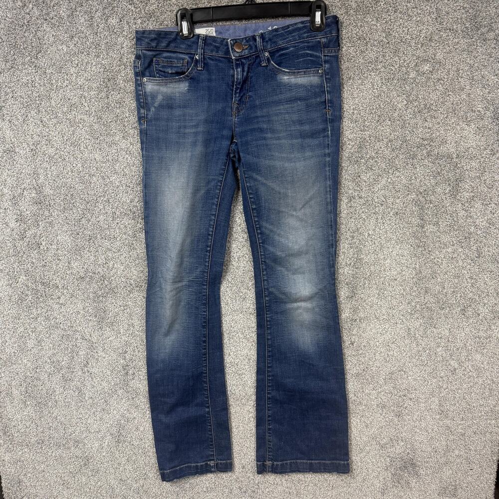 Gap 1969 Jeans Womens 25/0 32x31 Long & Lean Blue Bootcut Stretch Denim Chic
